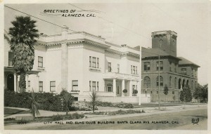City Hall and Elks Club Building, Santa Clara Ave., Alameda, California                                           